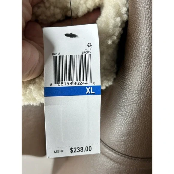 Hudson Jeans Faux Brown Shearling-Collar Bomber Jacket XL. NWT $238.00 - Picture 6 of 9